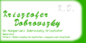 krisztofer dobrovszky business card